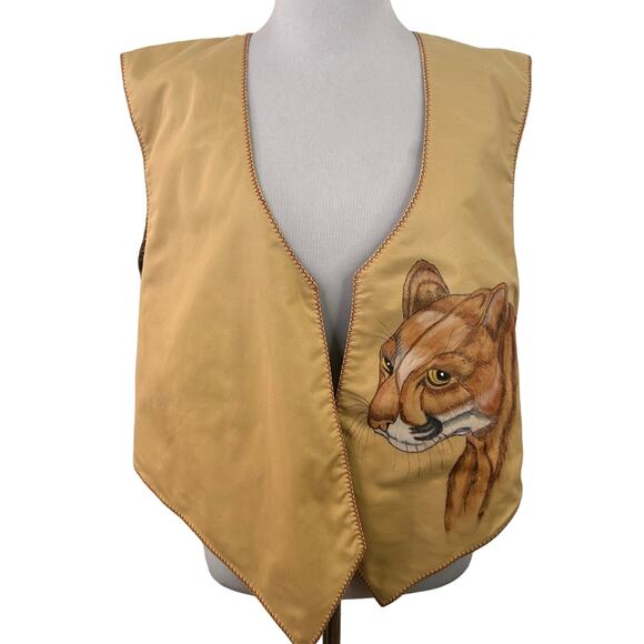 Chaco Canyon Hohokam Tucson AZ Native American Mountain Lion Reversible Vest - Picture 6 of 11